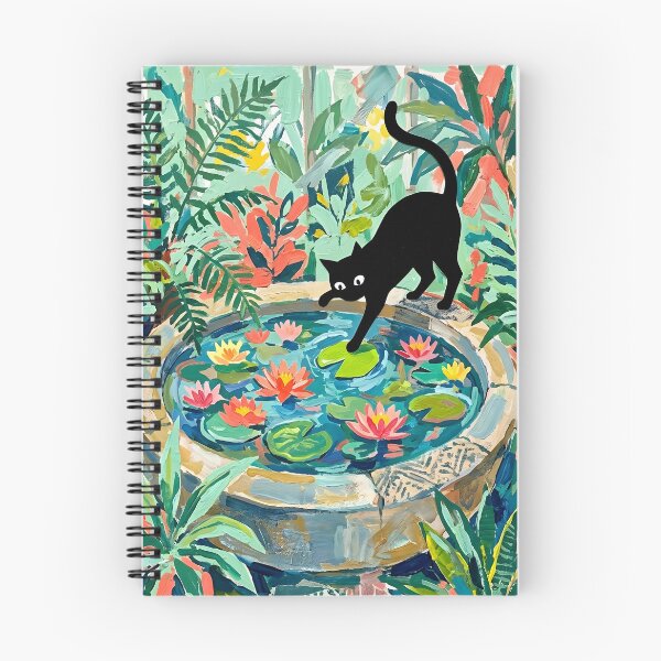 Item preview, Curious Black Cat Stepping on Water Lily Matisse Style Print designed and sold by DuckOddity.