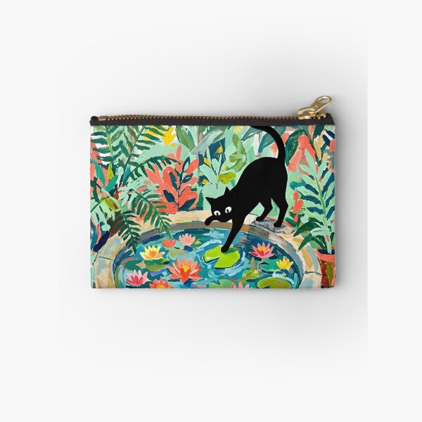 Item preview, Curious Black Cat Stepping on Water Lily Matisse Style Print designed and sold by DuckOddity.