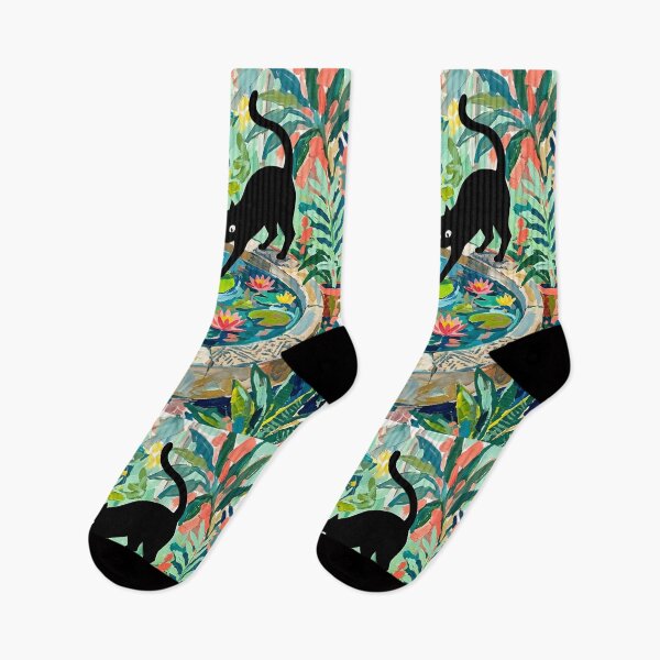 Item preview, Curious Black Cat Stepping on Water Lily Matisse Style Print designed and sold by DuckOddity.
