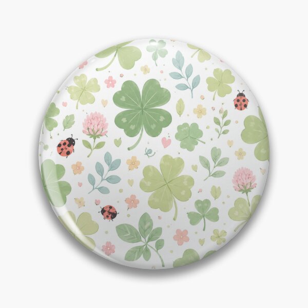 Item preview, Lucky Four Leaf Clover & Ladybug Watercolor Pattern designed and sold by Skyrocketz.