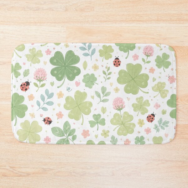 Item preview, Lucky Four Leaf Clover & Ladybug Watercolor Pattern designed and sold by Skyrocketz.