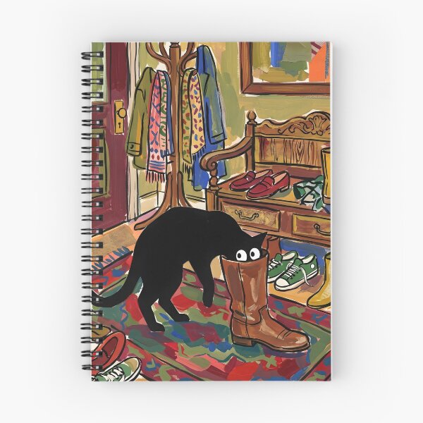 Item preview, Funny Black Cat Diving Into Leather Shoe Matisse Style Wall Art designed and sold by DuckOddity.
