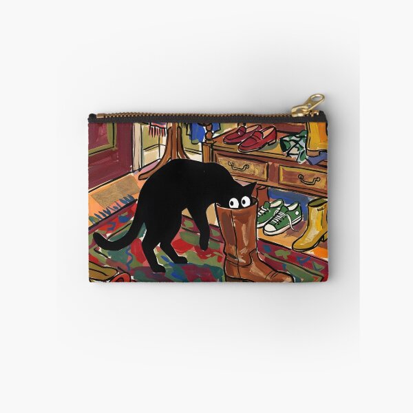 Item preview, Funny Black Cat Diving Into Leather Shoe Matisse Style Wall Art designed and sold by DuckOddity.