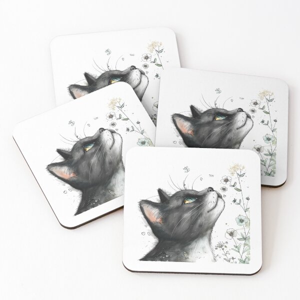 Item preview, Cat | Black & White Cat | Minimal Pet Aesthetic Art designed and sold by Mandayartstudio.