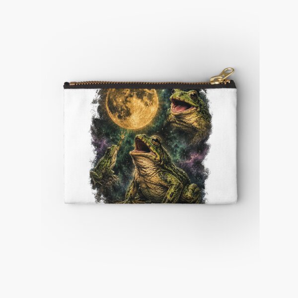 Item preview, Three Frogs Howling At The Moon Vintage Space Meme designed and sold by DYALEEZ-XCR.