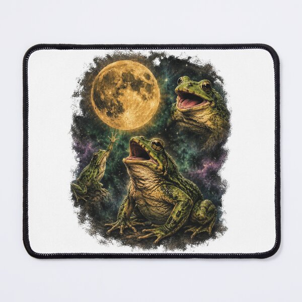 Item preview, Three Frogs Howling At The Moon Vintage Space Meme designed and sold by DYALEEZ-XCR.