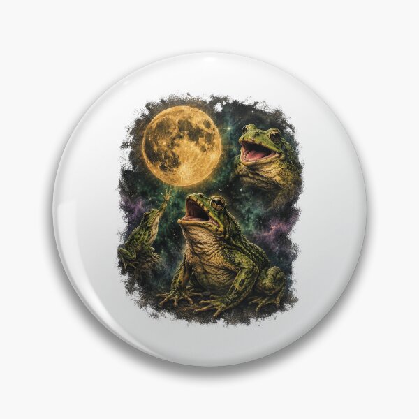Item preview, Three Frogs Howling At The Moon Vintage Space Meme designed and sold by DYALEEZ-XCR.