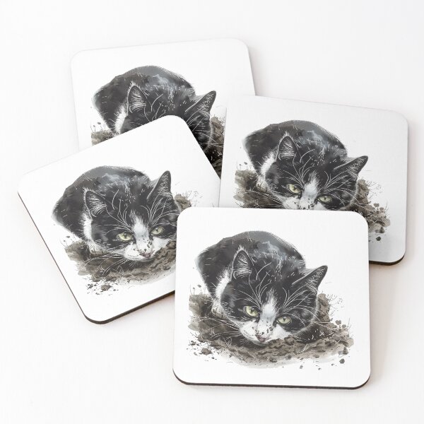 Item preview, Cat | Black & White Cat | Minimal Pet Aesthetic Art designed and sold by Mandayartstudio.