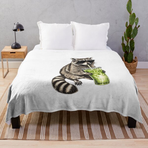 Item preview, Cool Raccoon Drinking Iced Matcha With Sunglasses designed and sold by DYALEEZ-XCR.