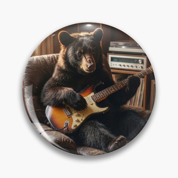 Item preview, Black Bear Rocks Out '70s Style designed and sold by Tridentulus.
