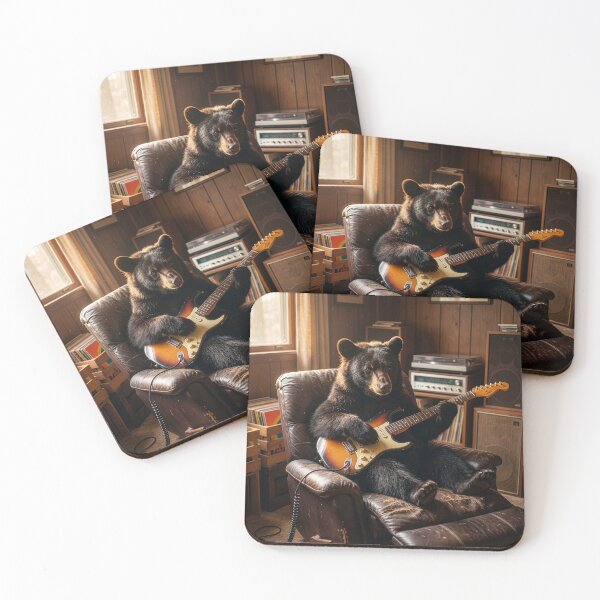 Item preview, Black Bear Rocks Out '70s Style designed and sold by Tridentulus.