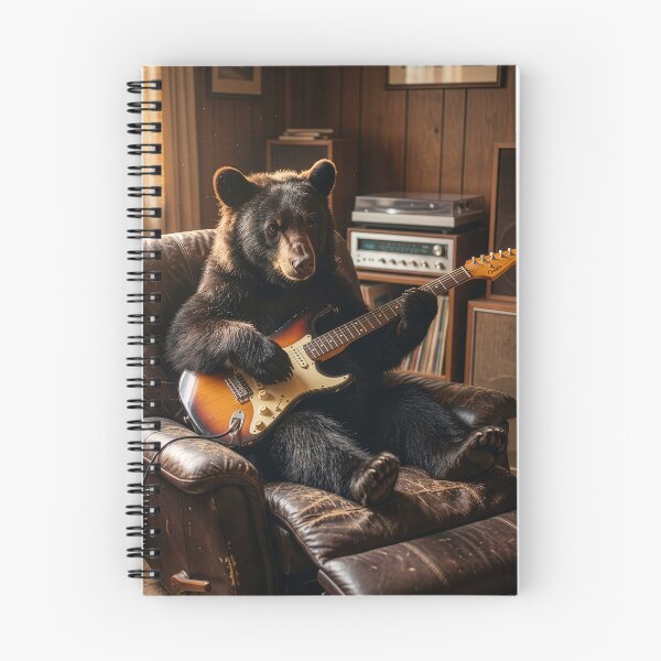 Item preview, Black Bear Rocks Out '70s Style designed and sold by Tridentulus.