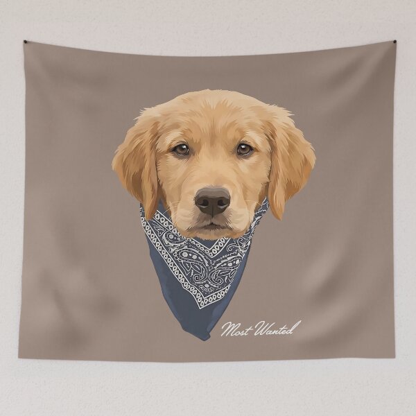 Item preview, Cute Golden Retriever in Bandana - Most Wanted Dog designed and sold by artworkathome.