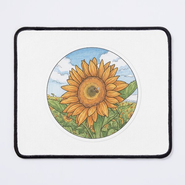 Item preview, Sunflower and Bee - Botanical Art designed and sold by esfabrizzio.