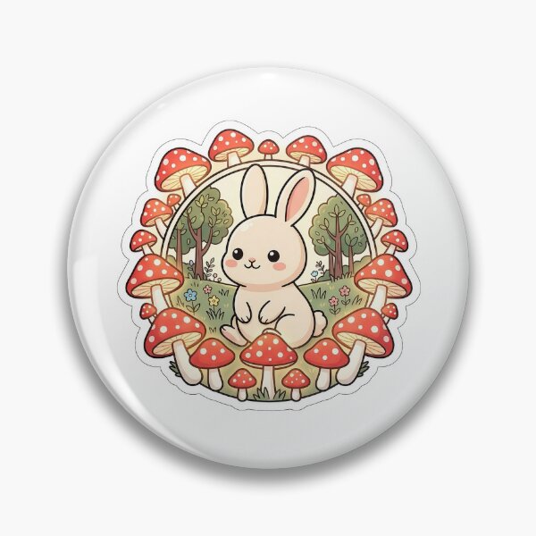 Item preview, Magical Mushroom Forest Bunny - Cottagecore Cute Sticker designed and sold by SimpleP.