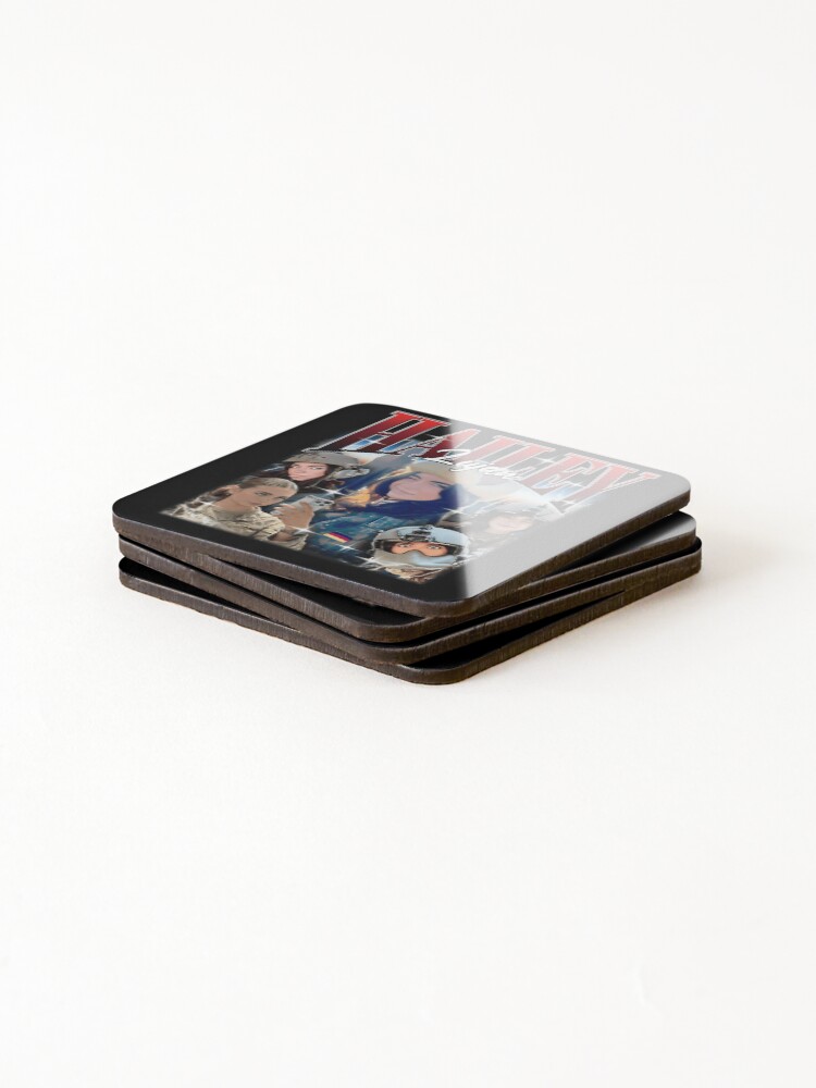 Thumbnail 4 of 5, Coasters (Set of 4), Collage Lightning Red Lettering designed and sold by LyAlexDesign.