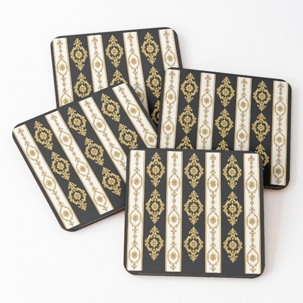 Item preview, White & Black Striped Gold Baroque designed and sold by DesignsByPrnces.