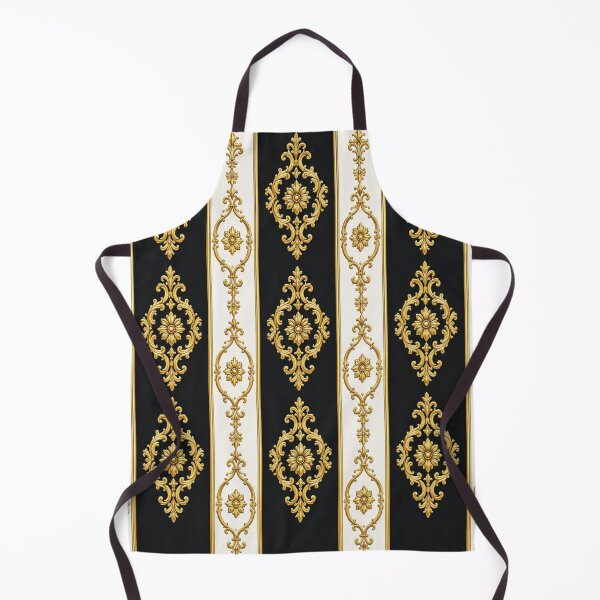 Item preview, White & Black Striped Gold Baroque designed and sold by DesignsByPrnces.