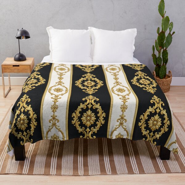 Item preview, White & Black Striped Gold Baroque designed and sold by DesignsByPrnces.