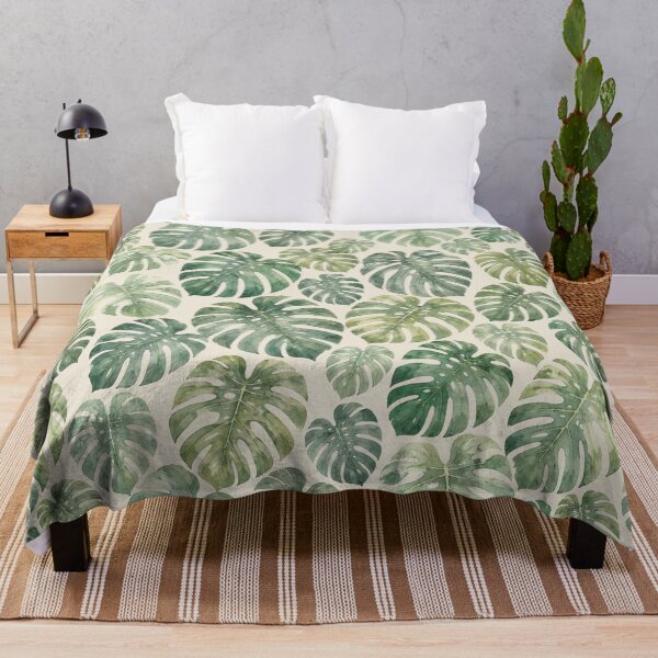 Item preview, Watercolor Monstera Deliciosa Leaves Pattern designed and sold by Skyrocketz.