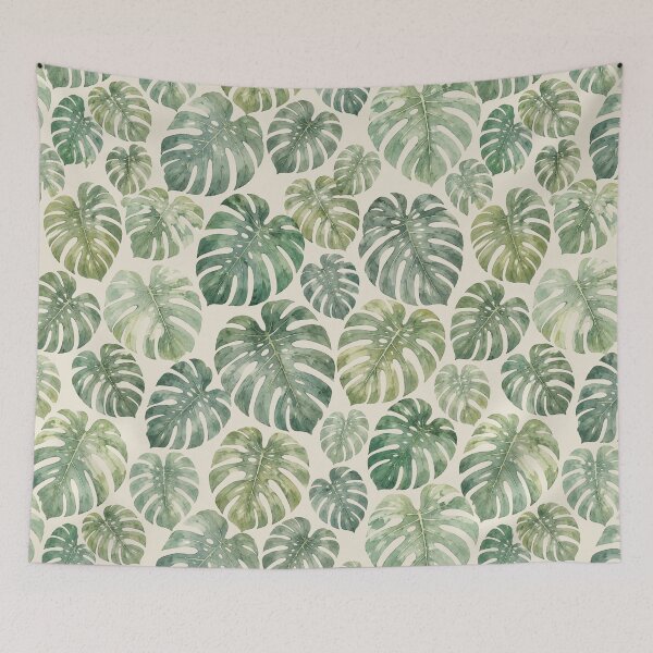 Item preview, Watercolor Monstera Deliciosa Leaves Pattern designed and sold by Skyrocketz.