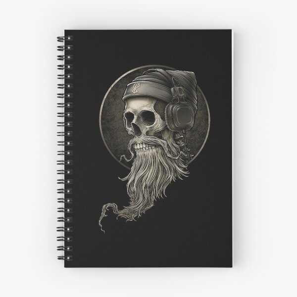 Item preview, viking vintage skull beard with headphone designed and sold by PierreCorn81.