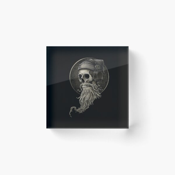 Item preview, viking vintage skull beard with headphone designed and sold by PierreCorn81.
