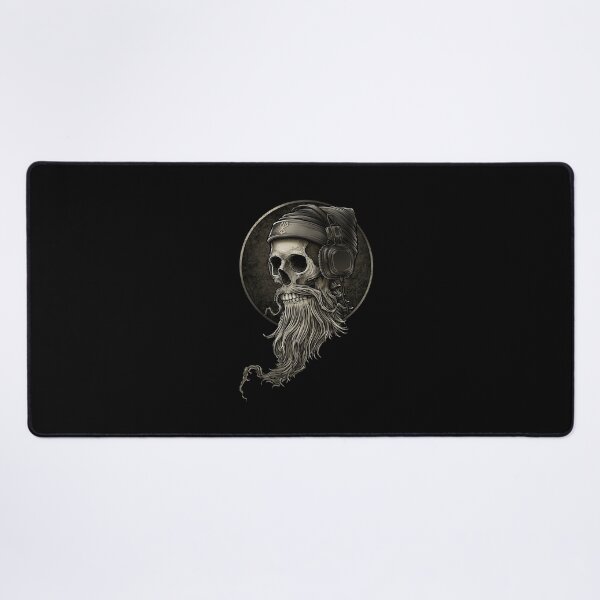 Item preview, viking vintage skull beard with headphone designed and sold by PierreCorn81.