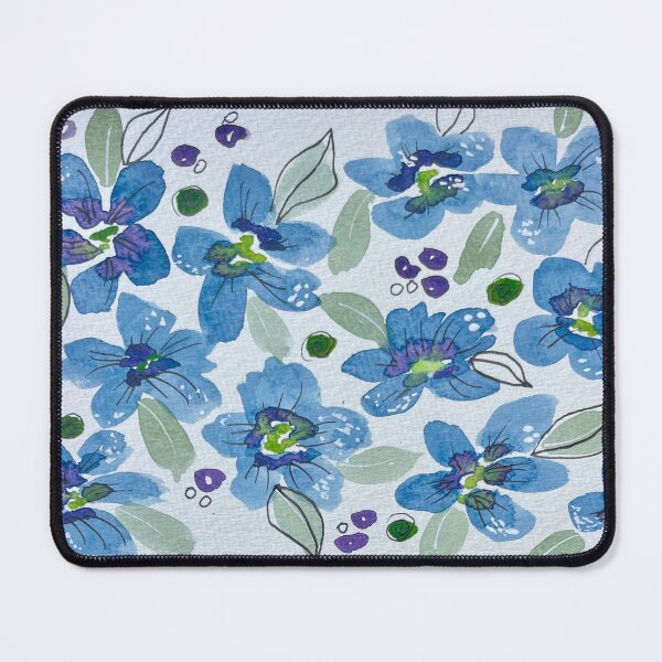 Item preview, Blue Flowers Pattern in Watercolor  designed and sold by LakeArtWorks.