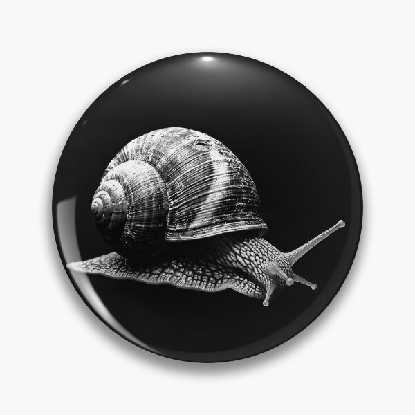 Item preview, Snail Portrait Detailed Gastropod Nature Black and White Art designed and sold by inkoutninja.