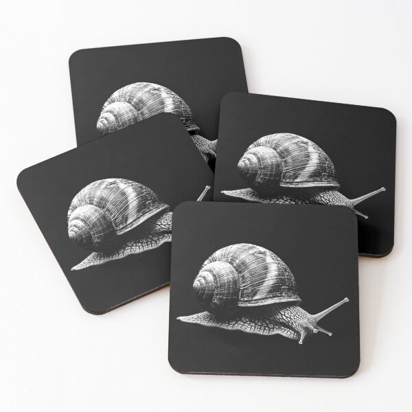 Item preview, Snail Portrait Detailed Gastropod Nature Black and White Art designed and sold by inkoutninja.