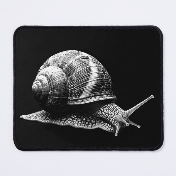 Item preview, Snail Portrait Detailed Gastropod Nature Black and White Art designed and sold by inkoutninja.