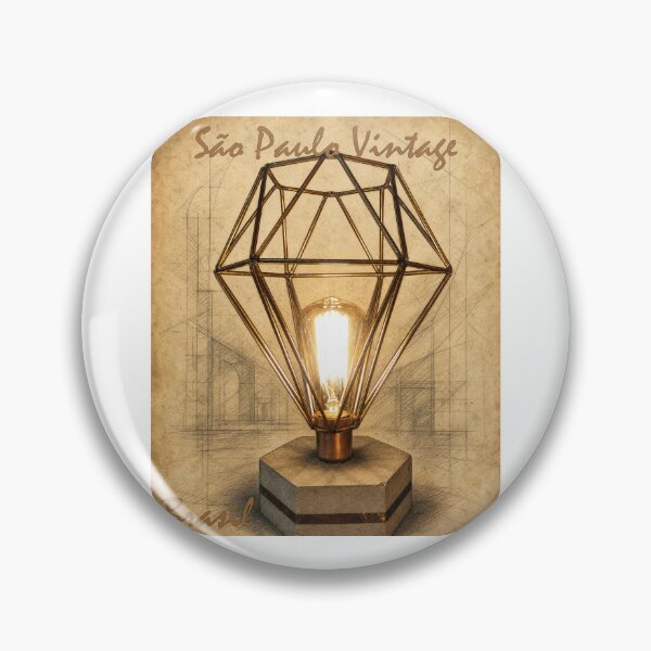 Artikelvorschau, Vintage-Lampe aus Sao Paulo – Diamantförmige Kupferlampe mit Edison-Glühbirne – Art-Deco-Dekor entworfen und verkauft von Sampa In Focus.