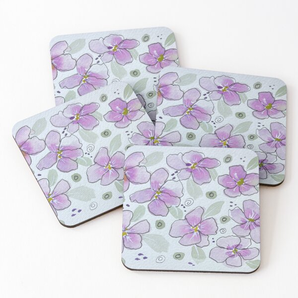 Item preview,  Mauve Flowers Pattern in Watercolor  designed and sold by LakeArtWorks.