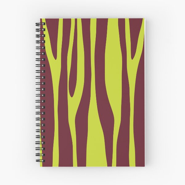 Item preview, Abstract Organic Wild Stripe Pattern in Burgundy and Chartreuse designed and sold by kierkegaard.