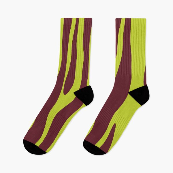 Item preview, Abstract Organic Wild Stripe Pattern in Burgundy and Chartreuse designed and sold by kierkegaard.