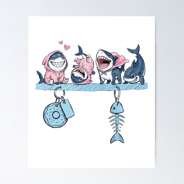 Item preview, Cute Cartoon Sharks Pajama Party Charm designed and sold by anamartineze.