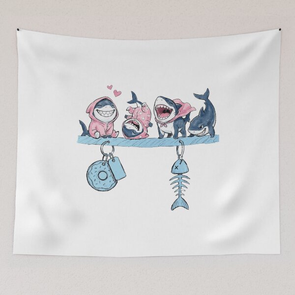 Item preview, Cute Cartoon Sharks Pajama Party Charm designed and sold by anamartineze.