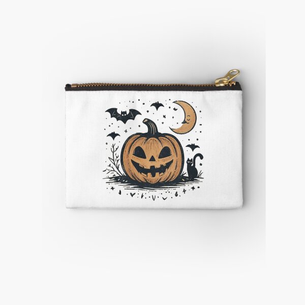 Item preview, Vintage Halloween Pumpkin Cat Moon Bats Spooky designed and sold by FestivityFinds.