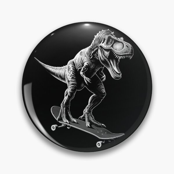 Item preview, Skateboarding T-Rex Funny Dinosaur Skater Black and White Art designed and sold by inkoutninja.