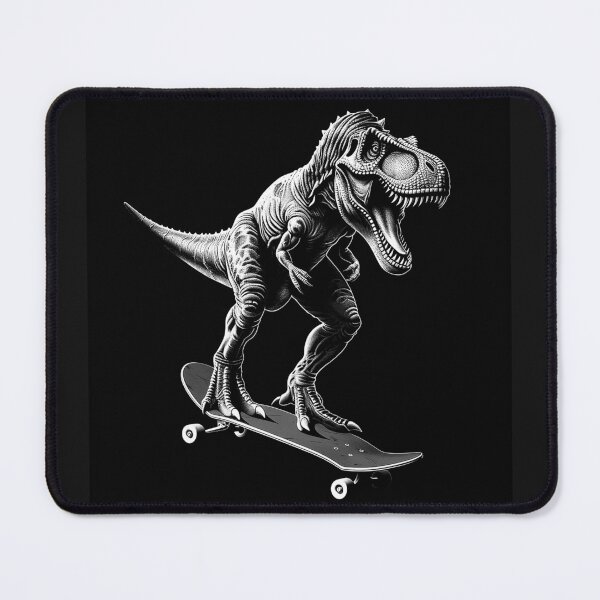Item preview, Skateboarding T-Rex Funny Dinosaur Skater Black and White Art designed and sold by inkoutninja.