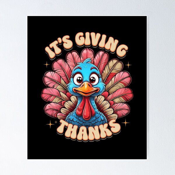 Item preview, It's Giving Thanks Cute Turkey Thanksgiving designed and sold by FestivityFinds.