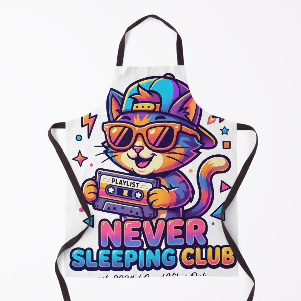 Item preview, Never Sleeping Club - Retro 90s Neon Cat Mascot designed and sold by rich-moda.
