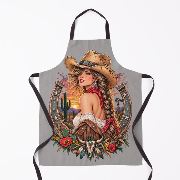 Item preview, Desert Cowgirl Horseshoe – Vintage Western Sunset designed and sold by Ghostwave Atelier.