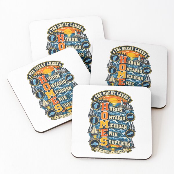Item preview, The Great Lakes H.O.M.E.S. Funny Lakes Travel Nature Design designed and sold by Glow-Paw-Studio.