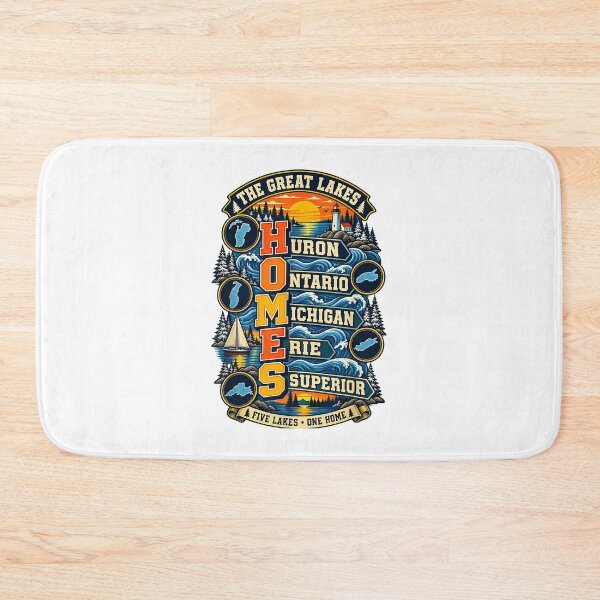 Item preview, The Great Lakes H.O.M.E.S. Funny Lakes Travel Nature Design designed and sold by Glow-Paw-Studio.