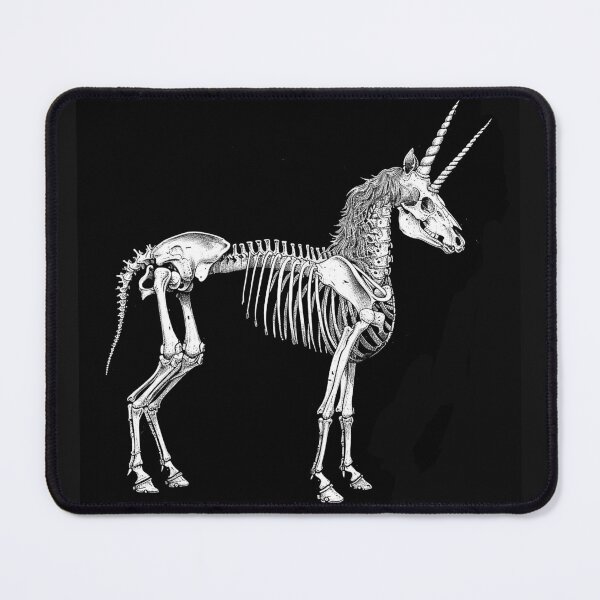 Item preview, Skeletal Unicorn Gothic Horse Skeleton Black and White Art Design designed and sold by inkoutninja.