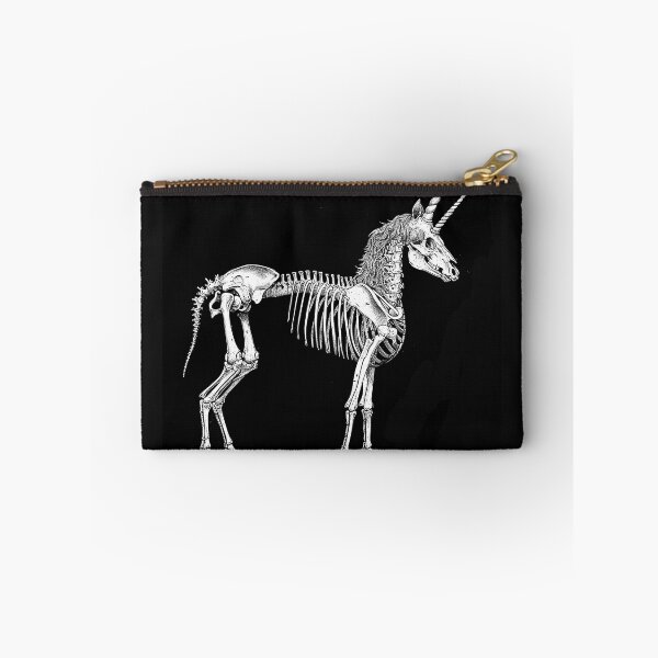 Item preview, Skeletal Unicorn Gothic Horse Skeleton Black and White Art Design designed and sold by inkoutninja.