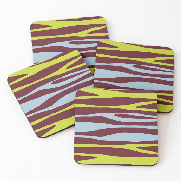Item preview, Abstract Organic Wild Stripe Horizontal Pattern in Burgundy and Chartreuse designed and sold by kierkegaard.
