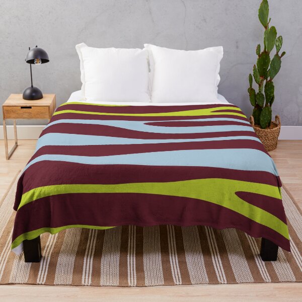 Item preview, Abstract Organic Wild Stripe Horizontal Pattern in Burgundy and Chartreuse designed and sold by kierkegaard.